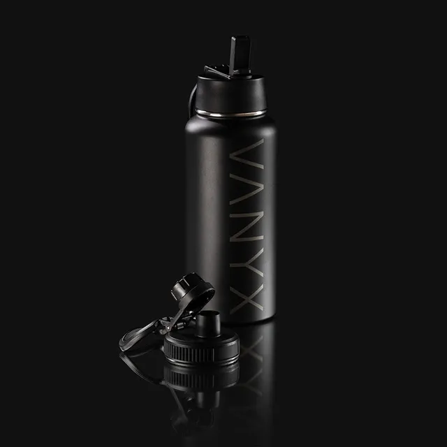 VANYX Thermo-Trinkflasche, vakuumisoliert, 32 Oz, 1000ml, 2 Deckel